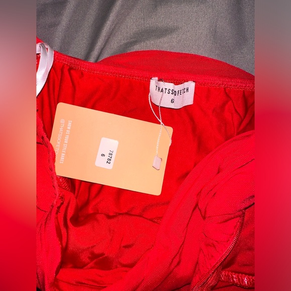 THATSSOFETCH RED BODYCON DRESS - Picture 5 of 5